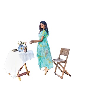 Viscose Premium Chiffon with Digital Prints with Fancy <b>Brooch</b> One Piece Dress - Product Image 1