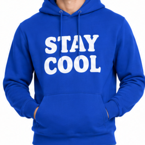 Sudadera con Capucha Azul Rey para Hombre, Moderna, con Estampado, de Algodón, Corte Regular, Estilo Casual - Product Image 2