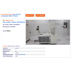 TEL P-12XLn+ Prober - Équipements et pièces semi-conductrices d'occasion de qualité supérieure à l'échelle mondiale - Product Image 4