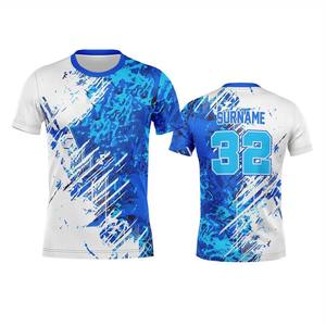 T-shirt décontracté pour homme en mélange polyester/coton, coupe classique, col rond, grande taille, respirant, séchage rapide, design uni, logo numérique sur le devant - Product Image 1