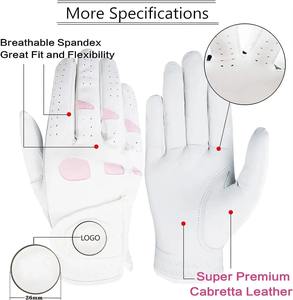Gants de golf en cuir véritable Cabretta antidérapants de haute qualité pour hommes et femmes, doux, respirants, fermeture auto-agrippante, fabriqués au Pakistan - Product Image 4