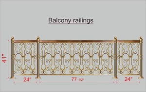 Rampe d'escalier murale traditionnelle en fer forgé ; résistante à la rouille, facile à assembler, avec un élégant motif festonné. - Product Image 4