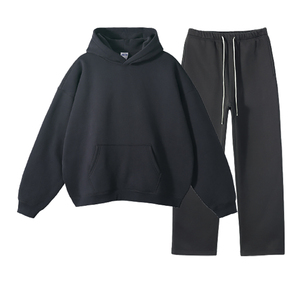 High Quality 350gsm Fleece Men's Hoodies <b>Sweatshirt</b> Sets Custom Logo <b>printing</b> Gym Sport Sweatsuit Tracksuit Men - Product Image 4