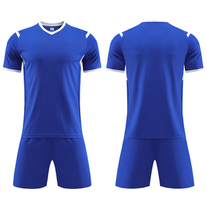 Ensemble de maillot de football pour homme, col en V, turquoise, manches courtes, respirant, polyester, évacuation de l'humidité, toutes saisons, séchage rapide, 2027 - Product Image 5
