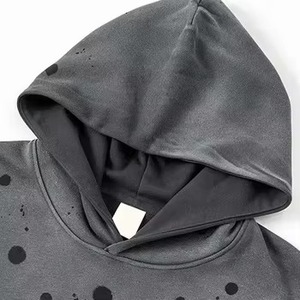 Custom Winter Heavyweight 420 GSM Tie Dye Distressed Acid Wash Vintage <b>Zipper</b>-Up Hoodie 100% Cotton High Quality Streetwear - Product Image 3