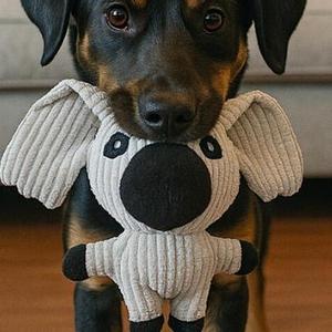YOMMY HappyZoo Furry Friends, Juguete para Perros y Gatos de 20*19*7CM, Muñeco de Peluche Suave, Duradero y Abrazable para Entretenimiento de Mascotas - Product Image 1