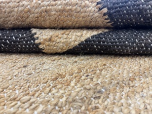 Tapis géométrique en jute rectangulaire, tissage plat, kilim, pour salon, réversible, nettoyable, à poils fins, écologique - Product Image 2