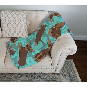 Chocolat Chihuahua matelassé jeter couverture 50x60 illustration motif doux léger jeter pour lit canapé canapé pour animaux de compagnie - Product Image 3