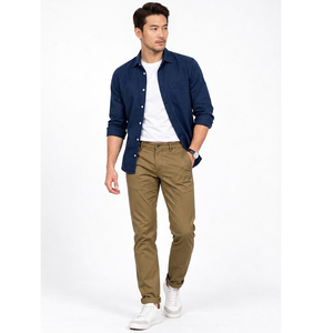 Pantalon chino décontracté pour homme, pantalon long élégant avec tissu extensible, coupe moderne, finition haut de gamme et personnalisation sur mesure - Product Image 6