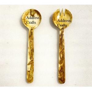 ชุดชามสลัดเรซิ่นคุณภาพสูง ช้อนสลัดเรซิ่นลายวนแบบพิเศษ ชุดภาชนะสำหรับรับประทานอาหาร อุปกรณ์ครัว ชุดอาหารบนโต๊ะ ชามเสิร์ฟ จานเสิร์ฟ - Product Image 4