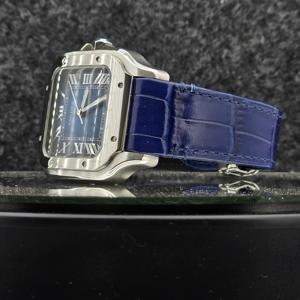 Reloj de Lujo Cuadrado para Hombre de 41 mm con Movimiento Mecánico Automático, Esfera Azul con Números Romanos, Acero Inoxidable de 12 mm y Correa de Cuero Azul de 16 mm - Product Image 3