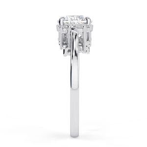 Anillo de compromiso y aniversario RITZIN con diamante cultivado en laboratorio de corte cojín, estilo elegante, oro rosa de 14K para mujer - Product Image 3