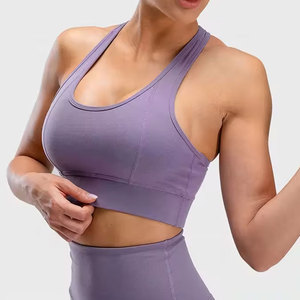 Sujetador deportivo acolchado ajustable de alto soporte con espalda cruzada y cremallera frontal - para correr y entrenamientos de alto impacto - Product Image 1