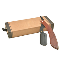 Nouveau rasoir droit élégant en acier inoxydable pour hommes, manche en bois de rose professionnel, lame à double tranchant, rasoir de barbier