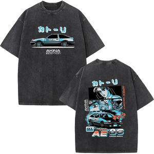เสื้อยืดโอเวอร์ไซส์ผ้าฝ้ายสั่งทำ OEM ลายปลาญี่ปุ่น สไตล์สตรีทแวร์ ทรงหลวม ผลิตคุณภาพสูง - Product Image 6