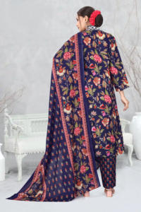 Conjunto de kurta azul estampado de la colección Magic con cuello en V para propietarios de boutiques, precio al por mayor, tallas de M a 3XL - Product Image 3