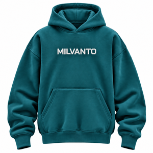 Sweat à capuche surdimensionné personnalisé brodé Teal pour hommes et femmes – Sweat-shirt premium épais à épaules tombantes - Product Image 1