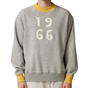 เสื้อสเวตเชิ้ตผ้าฟลีซคอเต่า แขนยาว พิมพ์ลายและปักลาย  ผ้าฝ้าย 100% ปี 1966  ระบายอากาศได้ดี สำหรับฤดูหนาว  ผู้ชายและผู้หญิง - Product Image 1