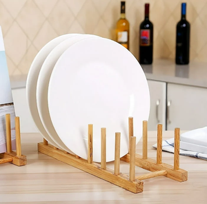 Égouttoir à assiettes en bois pour comptoir, support de rangement pour assiettes, égouttoir à vaisselle au-dessus de l'évier - Product Image 3