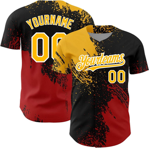 เสื้อเบสบอลสกรีนโลโก้ตามสั่ง ผ้าโพลีเอสเตอร์ 100% ระบายอากาศ ป้องกันรังสียูวี ซับเหงื่อ แห้งเร็ว คอวี สำหรับทีม - Product Image 4