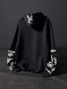 Sudadera con capucha personalizada 100% algodón 450GSM Flees bordado desgastado y lavado ácido para hombres al por mayor - Product Image 6