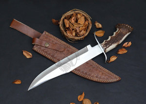 Couteau de chasse J2 en acier, fait main, personnalisé, neuf, avec manche en corne de cerf, le meilleur couteau de survie Bowie de collection, très tranchant - Product Image 2