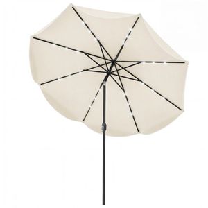 Sombrilla de Patio para Exteriores de 10 Pies, Color Beige, con 24 LED y Energía Solar, Resistente a la Intemperie - Product Image 3