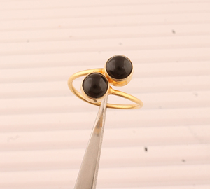 Wholesale Natural Amethyst Two Stone Bypass <b>Ring</b> 18K Gold Plated 925 <b>Sterling</b> <b>Silver</b> <b>Adjustable</b> Fine Jewelry Women Party - Product Image 1