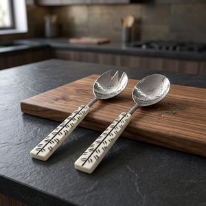 Juego de Cuchara y Tenedor para Ensalada de Acero Inoxidable, Utensilios de Servicio Duraderos para Cocinas Comerciales, Empresas de Catering y Vajilla de Restaurante - Product Image 4