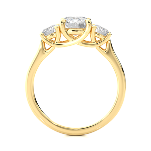 Anillo de Compromiso de Diamantes Cultivados en Laboratorio de 18K y 1.95CT, Corte Redondo, 3 Piedras, para Mujer, Venta al Por Mayor de Fábrica - Product Image 6