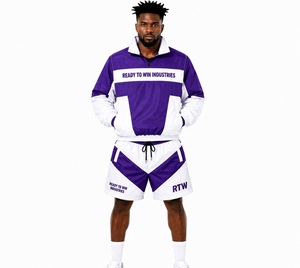 Conjunto Deportivo Unisex Ready To Win Industries de Manga Larga con Bloques de Color en Poliéster para Primavera, con Pantalones Cortos con Cordón - Product Image 6