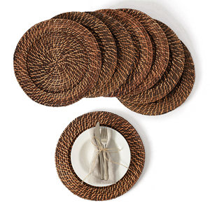 Dark brown rattan charger plate best seller stylish tabletop decor hand-weave <b>table</b> <b>mat</b> placemats - Product Image 3