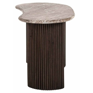 Modern Irregular <b>Marble</b> <b>Top</b> Solid Wood Round Dining <b>Table</b> with Wooden Ribbed Base 4 Seater Contemporary Design Home Furniture - Product Image 6