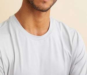 Camiseta de algodón de cuello pequeño de gramaje alto estilo americano para hombre, camiseta holgada de verano con efecto de copos de nieve y hombros caídos para hombre - Product Image 2