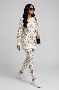 Ensemble de survêtement 2 pièces pour femme avec sweat-shirt et leggings à imprimé floral papillon - Product Image 3