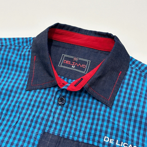 Chemise à carreaux pour homme, hydrofuge, avec design denim - Product Image 5