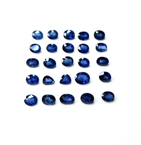 พลอยไพลินสีน้ำเงินธรรมชาติทรงรีขนาด 5x6 มม. แบบไม่ผ่านการปรับแต่ง, พลอยไพลินสีน้ำเงินธรรมชาติทรงเหลี่ยมสำหรับทำเครื่องประดับ - Product Image 5
