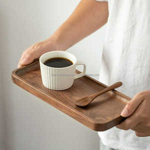 Plateau de service artisanal en bois d'acacia naturel de qualité supérieure, personnalisable, compatible lave-vaisselle et micro-ondes, finition thermolaquée, moderne - Product Image 5