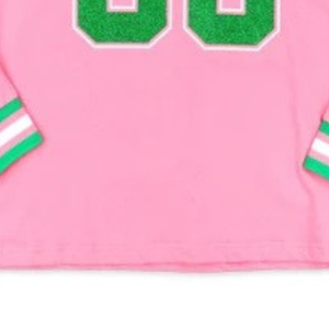 Pink Long Sleeve Jersey Women V Neck Varsity Sports <b>Shirt</b> 08 Graphic Athletic Hockey Style Collegiate - Product Image 4