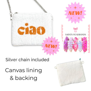 Beaded Clutch Bag CIAO Text Embroidery Handmade Shoulder Bag Fashion Evening <b>Mini</b> Crossbody Purse Women Classic Eco-Friendly - Product Image 2