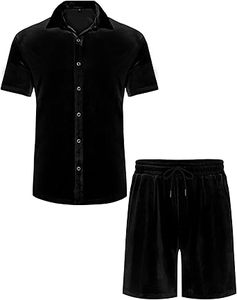 Conjunto Deportivo RABUSH para Hombre, Verano, Transpirable, 2 Piezas, 100% Lana Velour, Camiseta de Manga Corta Ajustada y Pantalones Cortos, Ropa de Gimnasio - Product Image 5