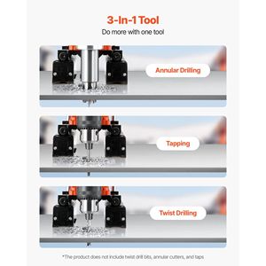 Trapano Magnetico da 1400 W con Mandrino da 2 Pollici, Velocità 0-750 RPM con Direzione Reversibile per Foratura di Superfici Metalliche - Product Image 2