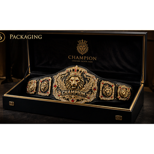 Custom Lion Sovereign Championship <b>Belt</b> MMA Boxing <b>Wrestling</b>-Metal Plates PU Leather Strap 2.2m Length 50mm Diameter Custom Logo - Product Image 5