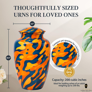 โกศบรรจุอัฐิสไตล์ยุโรปหรูหรา ทำจากอะลูมิเนียม สีส้มดำ ทันสมัย เป็นมิตรกับสิ่งแวดล้อม ทนทาน ออกแบบอย่างมีสไตล์ - Product Image 5