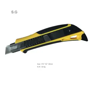 Многофункциональный нож 2 в 1, резак + инструменты, большая ручка, покрытие, мягкая резина, 18 мм лезвия, многофункциональный нож