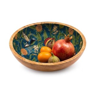 Premium Teak Wood Fruit Bowl Hand-Inlaid Brass Wholesale Moradabad - Product Image 2