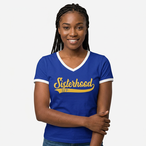 T-shirt personnalisé Sororité Femme Sigma Gamma Rho Trésors Grecs 100% Coton Jersey Col en V Anti-UV Respirant Été - Product Image 5