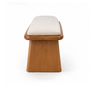 Banc de jardin en teck massif avec coussin pour terrasse, jardin, bord de piscine, restaurant, hôtel, resort, mobilier de terrasse - Product Image 3