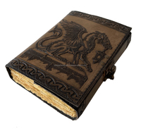 Journal en cuir de dragon antique fait à la main avec reliure à spirale couleur anthracite 7x5 pouces carnet de notes vierge