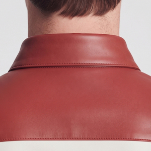 Men's Genuine Leather Button Down <b>Shirt</b> Men's Leather Long Sleeve Button <b>Shirt</b> Boys Turn Down Collar Leather <b>Shirts</b> - Product Image 4